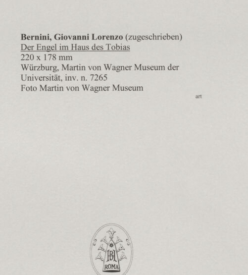 Rückseite von Martin von Wagner Museum [https://www.deutsche-digitale-bibliothek.de/content/lizenzen/rv-ez/] Der Engel im Haus des Tobias - , bh588906_recto. Foto.