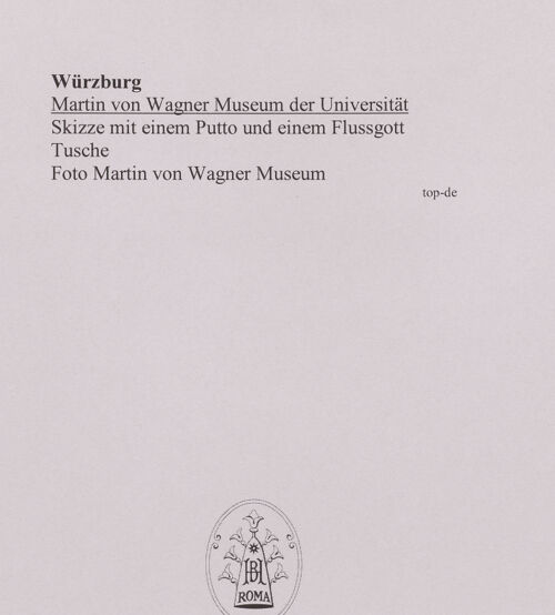 Rückseite von Martin von Wagner Museum [https://www.deutsche-digitale-bibliothek.de/content/lizenzen/rv-ez/] Skizze mit einem Putto und einem Flussgott - , bh589015_recto. Foto.