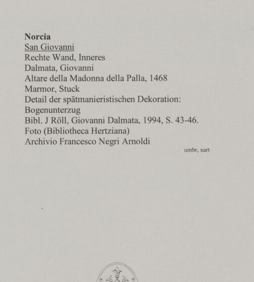 Rückseite von unbekannt [https://www.deutsche-digitale-bibliothek.de/content/lizenzen/rv-fz/] Altare della Madonna della Palla - Detail der spätmaniristischen Dekoration: Bogenunterzug, bh589018_recto. Foto.