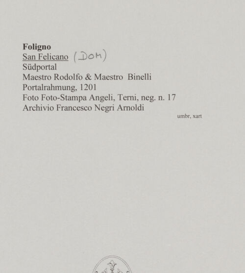 Rückseite von Foto-Stampa Angeli, Terni [https://www.deutsche-digitale-bibliothek.de/content/lizenzen/rv-fz/] Portalrahmung - , bh589032_recto. Foto.