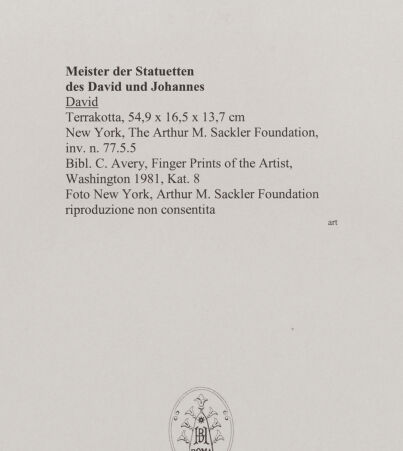 Rückseite von New York, Arthur M. Sackler Foundation [https://rightsstatements.org/page/CNE/1.0/] David - , bh589530_recto. Foto.