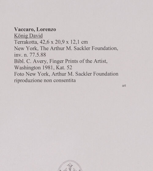 Rückseite von New York, Arthur M. Sackler Foundation [https://rightsstatements.org/page/CNE/1.0/] König David - , bh589586_recto. Foto.