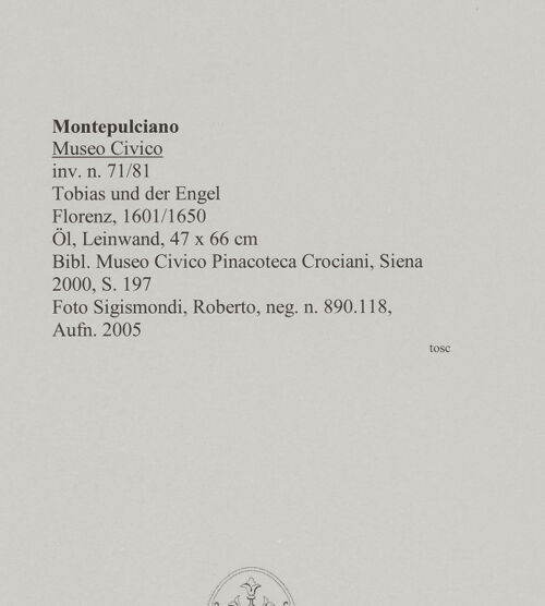 Rückseite von Sigismondi, Roberto [https://rightsstatements.org/page/CNE/1.0/] Tobias und der Engel - , bh589610_recto. Foto: Sigismondi, Roberto.