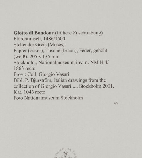 Rückseite von Nationalmuseum Stockholm [https://rightsstatements.org/page/CNE/1.0/] Stehender Greis (Moses) - , bh589928_recto. Foto.