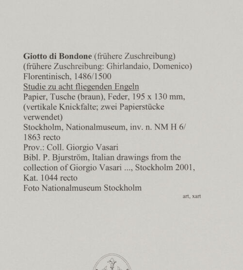Rückseite von Nationalmuseum Stockholm [https://rightsstatements.org/page/CNE/1.0/] Studie zu acht fliegenden Engeln - , bh589929_recto. Foto.