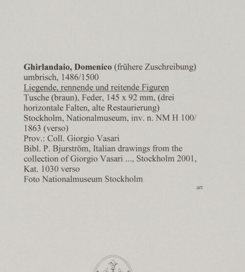 Rückseite von Nationalmuseum Stockholm [https://rightsstatements.org/page/CNE/1.0/] Liegende, rennende und reitende Figuren - , bh589932_recto. Foto.