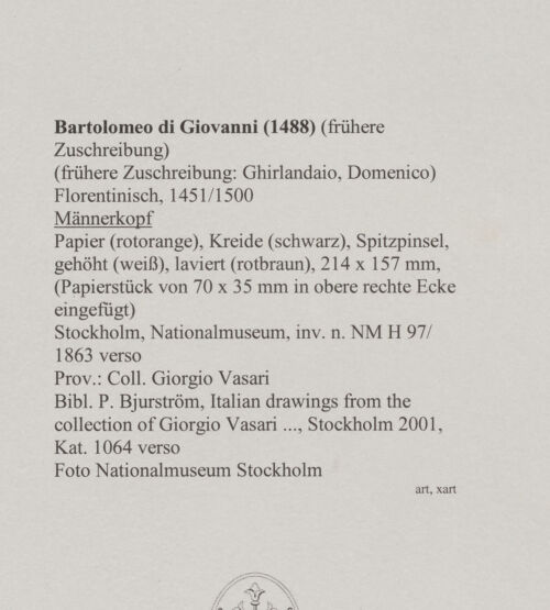 Rückseite von Nationalmuseum Stockholm [https://rightsstatements.org/page/CNE/1.0/] Männerkopf - , bh589948_recto. Foto.