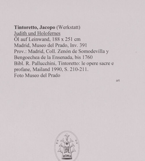 Rückseite von Museo del Prado [https://www.deutsche-digitale-bibliothek.de/content/lizenzen/rv-ez/] Judith und Holofernes - , bh590041_recto. Foto.