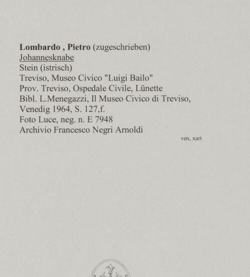 Rückseite von Luce [https://www.deutsche-digitale-bibliothek.de/content/lizenzen/rv-ez/] Johannesknabe - , bh590394_recto. Foto.