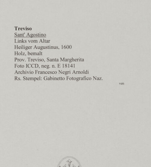 Rückseite von ICCD [https://www.deutsche-digitale-bibliothek.de/content/lizenzen/rv-ez/] Heiliger Augustinus - , bh590456_recto. Foto.