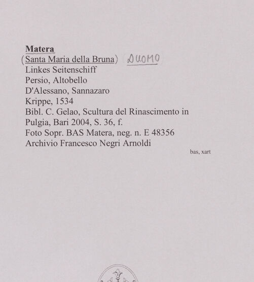 Rückseite von Sopr. BAS Matera [https://www.deutsche-digitale-bibliothek.de/content/lizenzen/rv-ez/] Krippe  - Gesamtansicht, bh590499_recto. Foto.