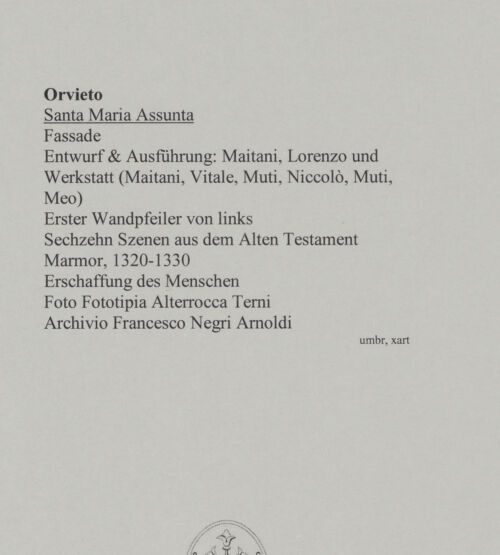 Rückseite von Alterocca (Terni) [https://www.deutsche-digitale-bibliothek.de/content/lizenzen/rv-fz/] Szenen aus der Heiligen SchriftSechzehn Szenen aus dem Alten Testament - Erschaffung des Menschen, bh590760_recto. Foto.