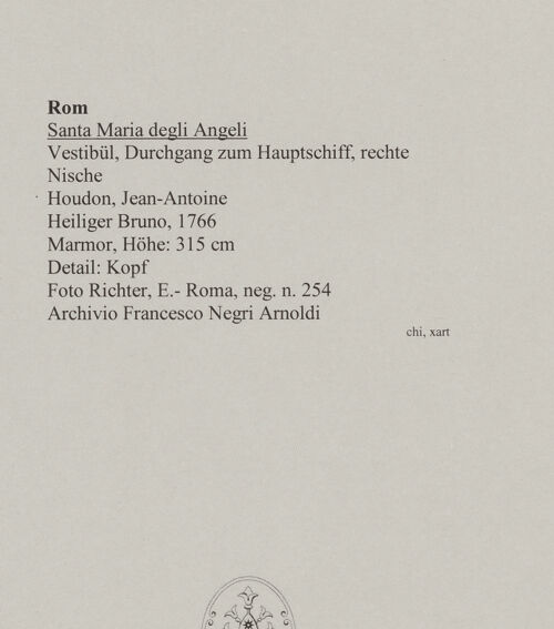 Rückseite von Richter, E. [https://www.deutsche-digitale-bibliothek.de/content/lizenzen/rv-fz/] Heiliger Bruno - Detail: Kopf, bh590899_recto. Foto.