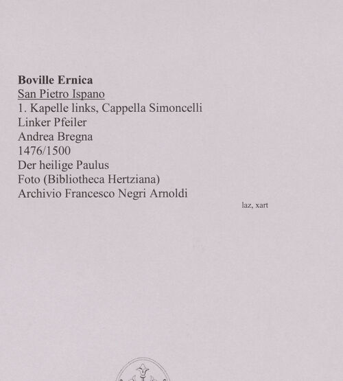 Rückseite von unbekannt [https://www.deutsche-digitale-bibliothek.de/content/lizenzen/rv-fz/] Ausstattung der Cappella SimoncelliZwei ApostelfigurenHeiliger Paulus - Gesamtansicht, bh590931_recto. Foto.