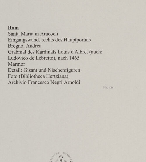 Rückseite von unbekannt [https://www.deutsche-digitale-bibliothek.de/content/lizenzen/rv-fz/] Grabmal des Kardinals Louis d'Albret (auch: Ludovico de Lebretto, +1465)Sarkophag mit Liegefigur - Liegefigur und Nischenfiguren, bh590966_recto. Foto.