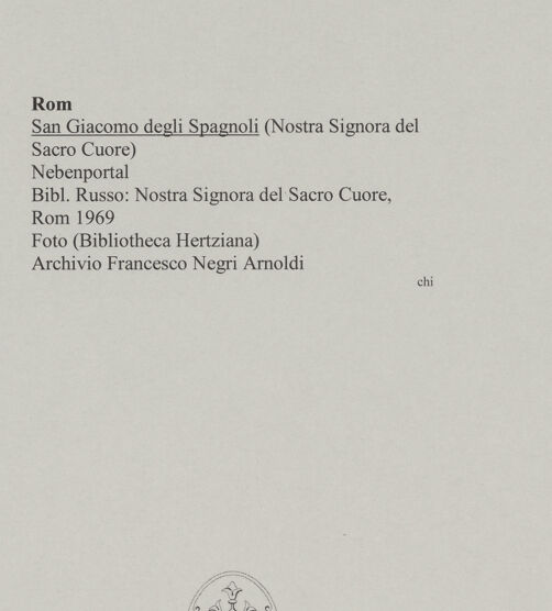 Rückseite von unbekannt [https://www.deutsche-digitale-bibliothek.de/content/lizenzen/rv-fz/] San Giacomo degli SpagnoliWestfassade - Detail: Nebenportal, bh590970_recto. Foto: Negri Arnoldi, Francesco.