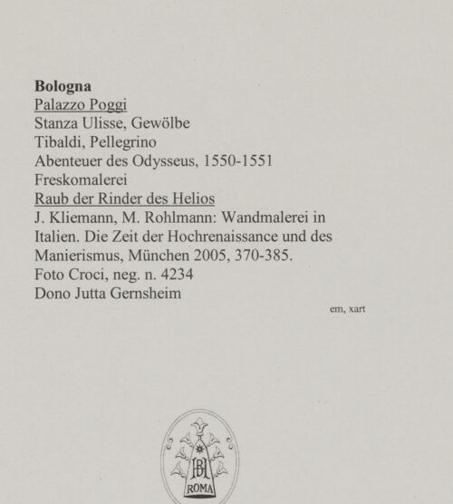 Rückseite von Croci [https://rightsstatements.org/page/CNE/1.0/] Abenteuer des OdysseusRaub der Rinder des Helios - Gesamtansicht, bh591318_recto. Foto.