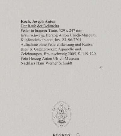 Rückseite von Herzog Anton Ulrich-Museum [https://www.deutsche-digitale-bibliothek.de/content/lizenzen/rv-ez/] Der Raub der Deianeira - Aufnahme ohne Federeinfassung und Karton, bh592893_recto. Foto.