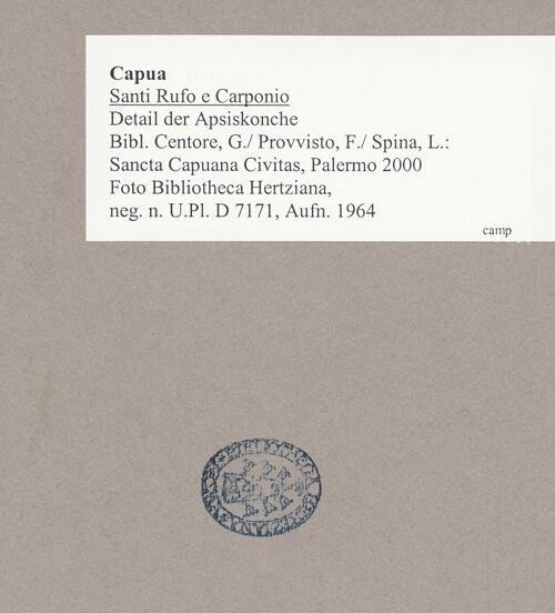 Rückseite von Bibliotheca Hertziana [https://www.deutsche-digitale-bibliothek.de/content/lizenzen/rv-fz/] Santi Rufo e Carponio - Detail der Apsiskonche, bh593422_recto. Foto.