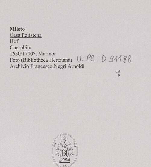 Rückseite von Bibliotheca Hertziana [https://www.deutsche-digitale-bibliothek.de/content/lizenzen/rv-fz/] Cherubim - Gesamtansicht, bh594671_recto. Foto: Negri Arnoldi, Francesco.