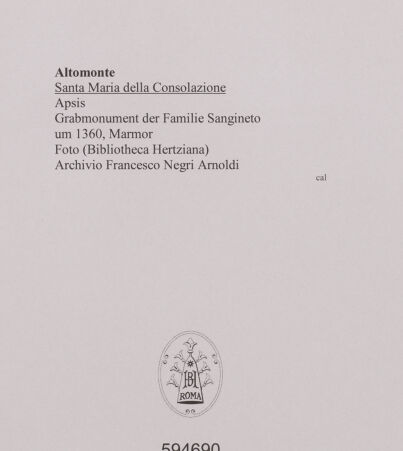 Rückseite von unbekannt [https://www.deutsche-digitale-bibliothek.de/content/lizenzen/rv-fz/] Grabmonument der Sangineto - Dreiviertelansicht, bh594690_recto. Foto.