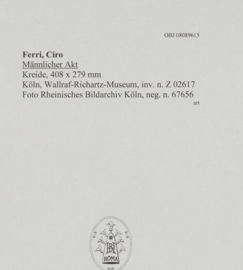 Rückseite von Rheinisches Bildarchiv Köln [https://www.deutsche-digitale-bibliothek.de/content/lizenzen/rv-ez/] Männlicher Akt - , bh594826_recto. Foto.