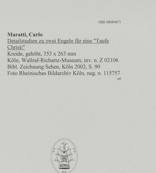Rückseite von Rheinisches Bildarchiv Köln [https://www.deutsche-digitale-bibliothek.de/content/lizenzen/rv-ez/] Detailstudien zu zwei Engeln für eine "Taufe Christi" - , bh594834_recto. Foto.