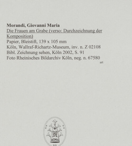 Rückseite von Rheinisches Bildarchiv Köln [https://www.deutsche-digitale-bibliothek.de/content/lizenzen/rv-ez/] Die Frauen am Grabe (Verso: Durchzeichnung der Komposition) - , bh594848_recto. Foto.