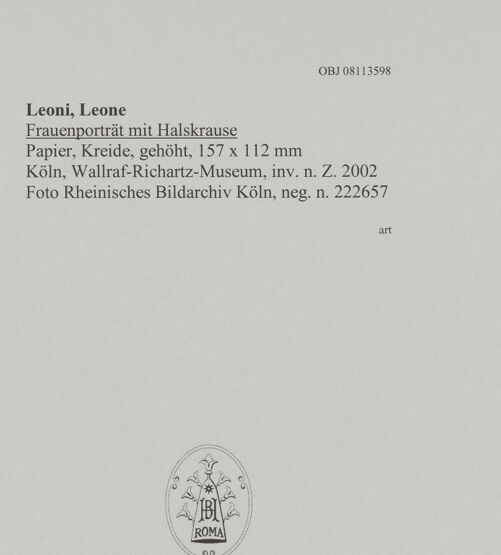 Rückseite von Rheinisches Bildarchiv Köln [https://www.deutsche-digitale-bibliothek.de/content/lizenzen/rv-ez/] Frauenporträt mit Halskrause - , bh594860_recto. Foto.