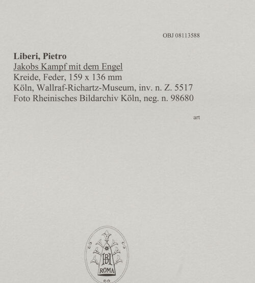 Rückseite von Rheinisches Bildarchiv Köln [https://www.deutsche-digitale-bibliothek.de/content/lizenzen/rv-ez/] Jakobs Kampf mit dem Engel - , bh594866_recto. Foto.