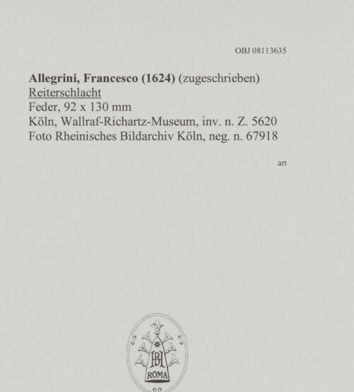 Rückseite von Rheinisches Bildarchiv Köln [https://www.deutsche-digitale-bibliothek.de/content/lizenzen/rv-ez/] Reiterschlacht - , bh594883_recto. Foto.