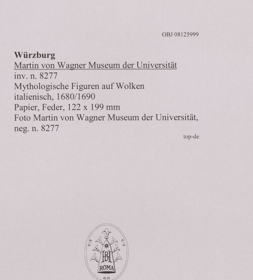 Rückseite von Martin von Wagner Museum der Universität [https://www.deutsche-digitale-bibliothek.de/content/lizenzen/rv-ez/] Mythologische Figuren auf Wolken - , bh595043_recto. Foto.