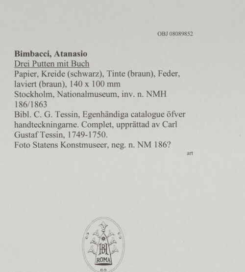 Rückseite von Statens Konstmuseer [https://www.deutsche-digitale-bibliothek.de/content/lizenzen/rv-ez/] Drei Putten mit Buch - , bh595085_recto. Foto.