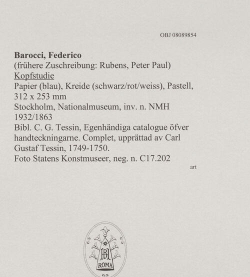 Rückseite von Statens Konstmuseer [https://www.deutsche-digitale-bibliothek.de/content/lizenzen/rv-ez/] Kopfstudie - , bh595105_recto. Foto.