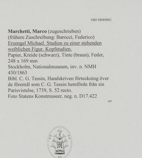 Rückseite von Martin von Wagner Museum der Universität [https://www.deutsche-digitale-bibliothek.de/content/lizenzen/rv-ez/] Auffindung des Mosesknaben - , bh595109_recto. Foto.