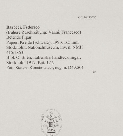 Rückseite von Statens Konstmuseer [https://www.deutsche-digitale-bibliothek.de/content/lizenzen/rv-ez/] Betende Figur - , bh595157_recto. Foto.