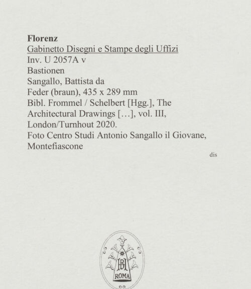 Rückseite von Centro Studi Antonio Sangallo il Giovane, Montefiascone [https://www.deutsche-digitale-bibliothek.de/content/lizenzen/rv-ez/] Bastionen - , bh595864_recto. Foto.