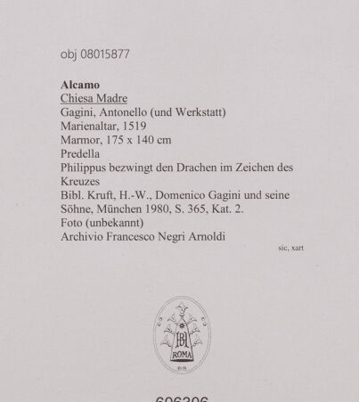 Rückseite von unbekannt [https://www.deutsche-digitale-bibliothek.de/content/lizenzen/rv-fz/] MarienaltarPhilippus bezwingt den Drachen im Zeichen des Kreuzes - Gesamtansicht, bh606306_recto. Foto.