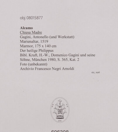 Rückseite von unbekannt [https://www.deutsche-digitale-bibliothek.de/content/lizenzen/rv-fz/] MarienaltarDer heilige Philippus - Gesamtansicht (mit Pilastern und Maria), bh606308_recto. Foto.