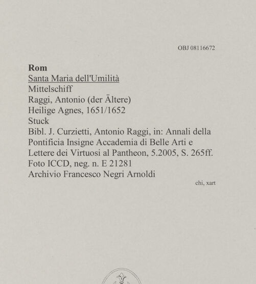 Rückseite von ICCD [https://www.deutsche-digitale-bibliothek.de/content/lizenzen/rv-ez/] Heilige Agnes - , bh606413_recto. Foto.