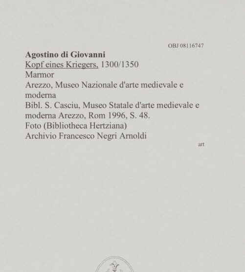 Rückseite von (Bibliotheca Hertziana) [https://www.deutsche-digitale-bibliothek.de/content/lizenzen/rv-ez/] Kopf eines Kriegers - , bh606461_recto. Foto.