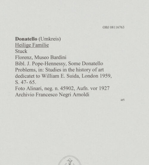 Rückseite von Alinari [https://www.deutsche-digitale-bibliothek.de/content/lizenzen/rv-ez/] Die Heilige Familie - , bh606484_recto. Foto.