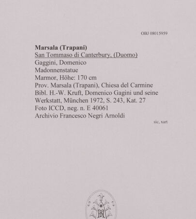 Rückseite von ICCD [https://www.deutsche-digitale-bibliothek.de/content/lizenzen/rv-ez/] Madonna - Gesamtansicht, bh606696_recto. Foto.