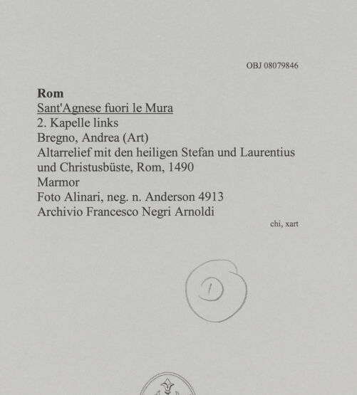 Rückseite von Alinari [https://www.deutsche-digitale-bibliothek.de/content/lizenzen/rv-ez/] Altarrelief mit den heiligen Stefan und Laurentius und Christusbüste - , bh606719_recto. Foto.