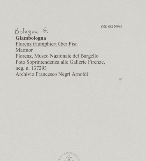 Rückseite von Soprintendenza alle Gallerie Firenze [https://www.deutsche-digitale-bibliothek.de/content/lizenzen/rv-ez/] Florenz triumphiert über Pisa - , bh606738_recto. Foto.