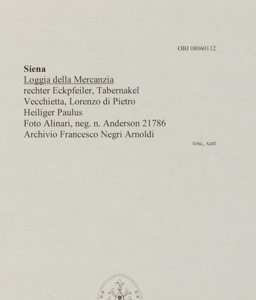 Rückseite von Alinari [https://www.deutsche-digitale-bibliothek.de/content/lizenzen/rv-ez/] Heiliger Paulus - , bh606748_recto. Foto.