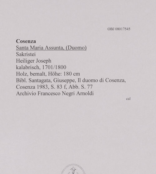 Rückseite von unbekannt [https://www.deutsche-digitale-bibliothek.de/content/lizenzen/rv-fz/] Heiliger Joseph - Gesamtansicht, bh606939_recto. Foto.