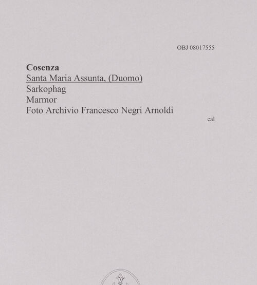 Rückseite von unbekannt [https://www.deutsche-digitale-bibliothek.de/content/lizenzen/rv-fz/] Sarkophag - , bh606948_recto. Foto.