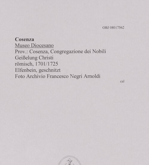 Rückseite von unbekannt [https://www.deutsche-digitale-bibliothek.de/content/lizenzen/rv-fz/] Geißelung Christi - Gesamtansicht, bh606957_recto. Foto.