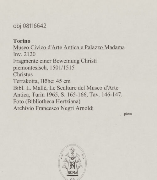 Rückseite von unbekannt [https://www.deutsche-digitale-bibliothek.de/content/lizenzen/rv-fz/] Fragmente einer Beweinung ChristiChristus - , bh607451_recto. Foto.